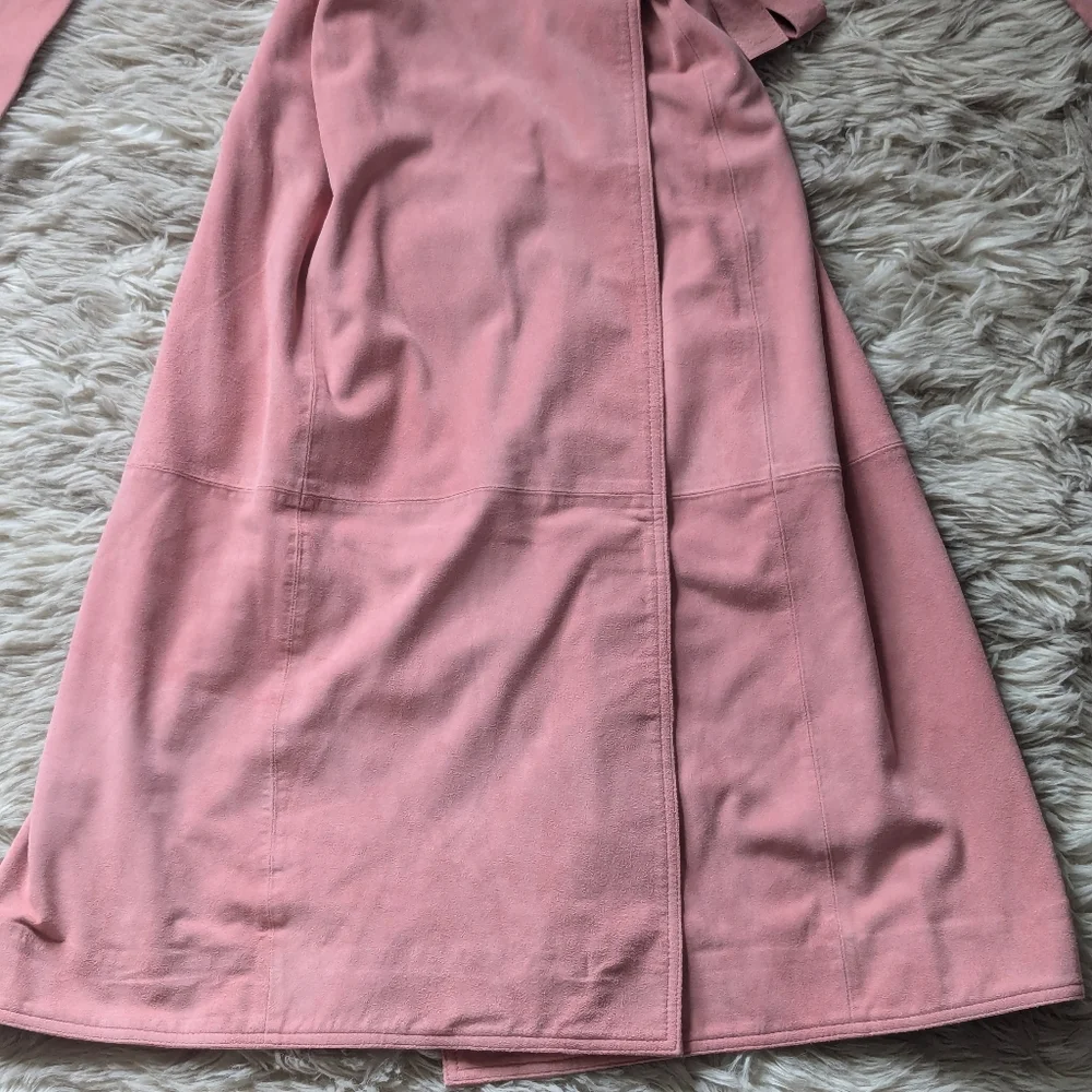 EUC J. Crew Collection Soft Genuine Suede Wrap Dress in Pink
